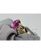 Pierścionek Ametyst 14k żółte złoto Vintage Biżuteria vrc029y